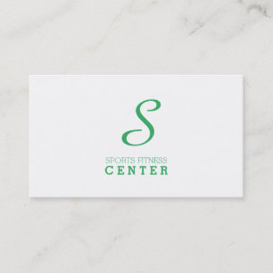 Eenvoudig monogram (Emerald Green) Visitekaartje