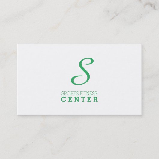Eenvoudig monogram (Emerald Green) Visitekaartje (Voorkant)