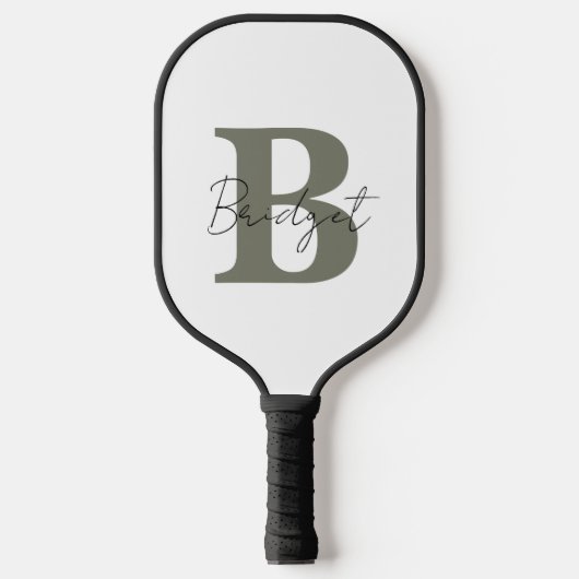 Eenvoudig Monogram en Naam Modern Pickleball Paddle (Voorkant)