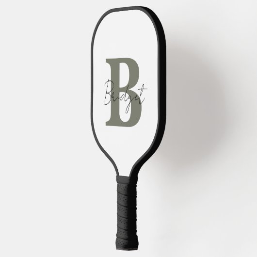 Eenvoudig Monogram en Naam Modern  Pickleball Paddle (Links)