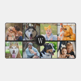 Eenvoudig Monogram Familie Huisdieren 8 Fotocollag Bureaumat