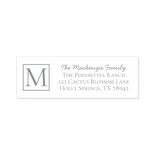 Eenvoudig monogram familieadres zelfinktende stempel (Design)