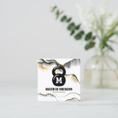 Eenvoudig Monogram Fitness Coach Vierkante Visitekaartje (Staand voorkant)