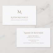 Eenvoudig Monogram Gecertificeerde Publieke Accoun Visitekaartje (Voorkant / Achterkant)