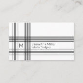 Eenvoudig monogram geplakt Stripe Modern minimalis Visitekaartje (Voorkant)