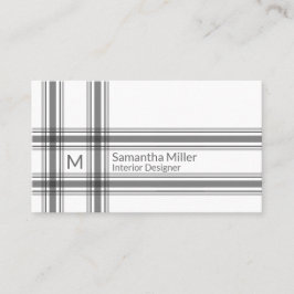 Eenvoudig monogram geplakt Stripe Modern minimalis Visitekaartje