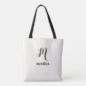 Eenvoudig Monogram Gold Striped Custom Tote Bag (Achterkant)