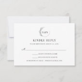 Eenvoudig Monogram Halve Krans Minimale Bruiloft R RSVP Kaartje (Voorkant)