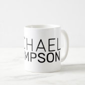 eenvoudig monogram helder en schoon wit mok (Voorkant rechts)