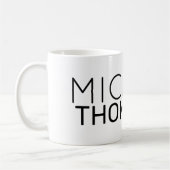 eenvoudig monogram helder en schoon wit mok (Links)