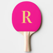Eenvoudig Monogram Hot Pink Tafeltennisbatje (Achterkant)
