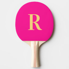 Eenvoudig Monogram Hot Pink Tafeltennisbatje