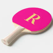 Eenvoudig Monogram Hot Pink Tafeltennisbatje (Voorkant Gekanteld)