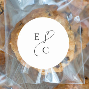 Eenvoudig Monogram Huidige Koppels Initiaal Logo Z Ronde Sticker