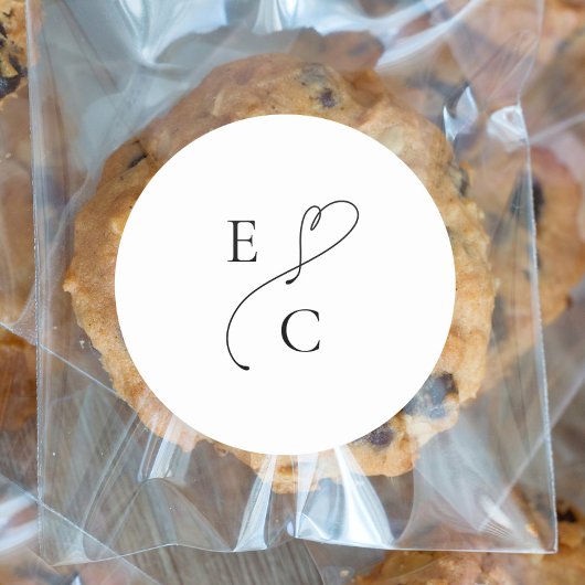 Eenvoudig Monogram Huidige Koppels Initiaal Logo Z Ronde Sticker