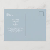 Eenvoudig Monogram Icy Blue Bruiloft Save the Date Briefkaart (Achterkant)