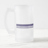 Eenvoudig monogram in blauw en wit matglas bierpul (Links)