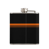 Eenvoudig monogram in Oranje en zwart Heupfles (Achterkant)