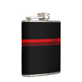 Eenvoudig monogram in rood en zwart heupfles (Rechts)