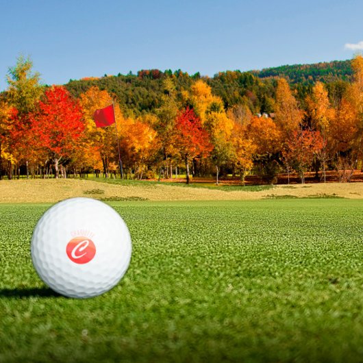 Eenvoudig monogram initiaal C sinaasappel koraal r Golfballen