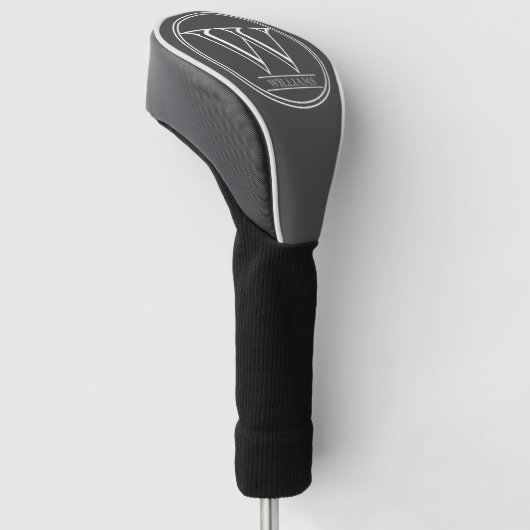 Eenvoudig monogram Initiaal en naam Golfheadcover (Schuin)