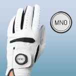 Eenvoudig Monogram Initiaal Golf Handschoen<br><div class="desc">Moderne typografie minimalistisch monogram initiaal ontwerp dat kan worden gewijzigd om te personaliseren. Eenvoudige cirkelvormige rand om de initialen te lijsten.</div>