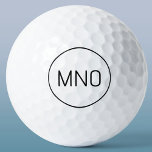 Eenvoudig Monogram Initiaal Golfballen<br><div class="desc">Moderne typografie minimalistisch monogram initiaal ontwerp dat kan worden gewijzigd om te personaliseren. Eenvoudige cirkelvormige rand om de initialen te lijsten.</div>