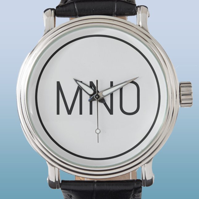Eenvoudig Monogram Initiaal Horloge (Simple monogram initial personalized minimalist watch)