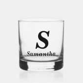 Eenvoudig Monogram Initiaal Naam Whisky Glas (Voorkant)