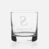 Eenvoudig Monogram Initiaal Naam Whisky Glas (Achterkant)