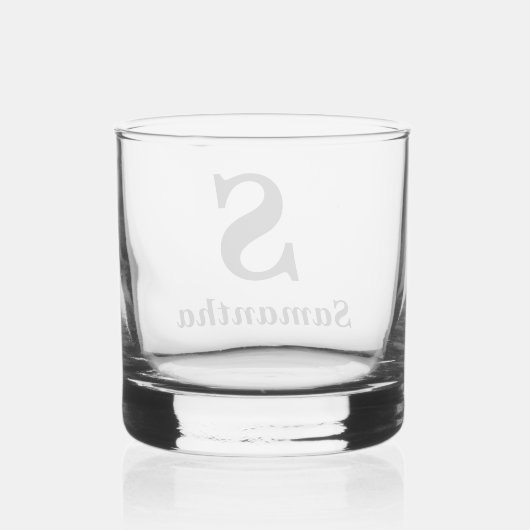 Eenvoudig Monogram Initiaal Naam Whisky Glas (Achterkant)