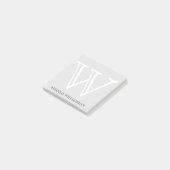 Eenvoudig Monogram Initiaal Naam White Grey 3x3 Post-it® Notes (Schuin)