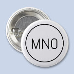 Eenvoudig Monogram Initiaal Ronde Button 3,2 Cm<br><div class="desc">Moderne typografie minimalistisch monogram initiaal ontwerp dat kan worden gewijzigd om te personaliseren. Eenvoudige cirkelvormige rand om de initialen te lijsten. Fris en minimalistisch.</div>