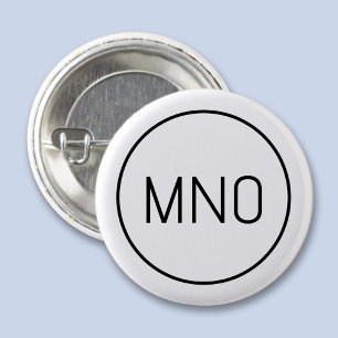 Eenvoudig Monogram Initiaal Ronde Button 3,2 Cm
