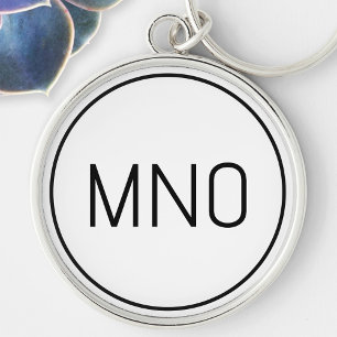 Eenvoudig Monogram Initiaal Sleutelhanger