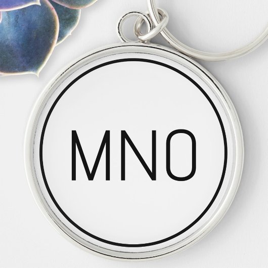 Eenvoudig Monogram Initiaal Sleutelhanger