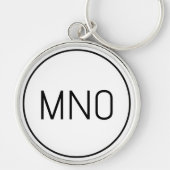 Eenvoudig Monogram Initiaal Sleutelhanger (Voorkant)