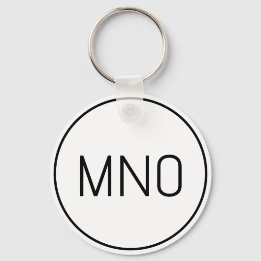 Eenvoudig Monogram Initiaal Sleutelhanger (Voorkant)