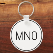 Eenvoudig Monogram Initiaal Sleutelhanger (Voorkant)