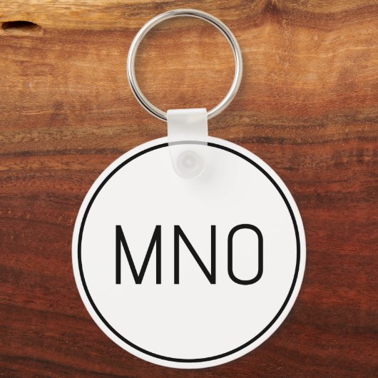 Eenvoudig Monogram Initiaal Sleutelhanger (Voorkant)