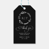 Eenvoudig monogram | Initiaal zwart bruiloft gunst Cadeaulabel (Voorkant)