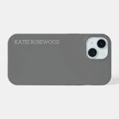 Eenvoudig Monogram iPhone 15 Case (Achterkant horizontaal)