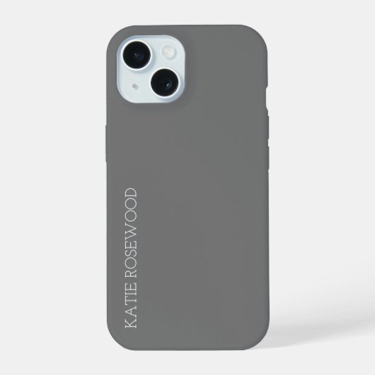 Eenvoudig Monogram iPhone 15 Case (Achterkant)
