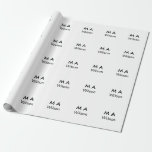 Eenvoudig monogram jouw naam letter man minimaal t cadeaupapier<br><div class="desc">ontwerp</div>