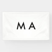 Eenvoudig monogram jouw naam letter man minimaal t spandoek (Horizontaal)