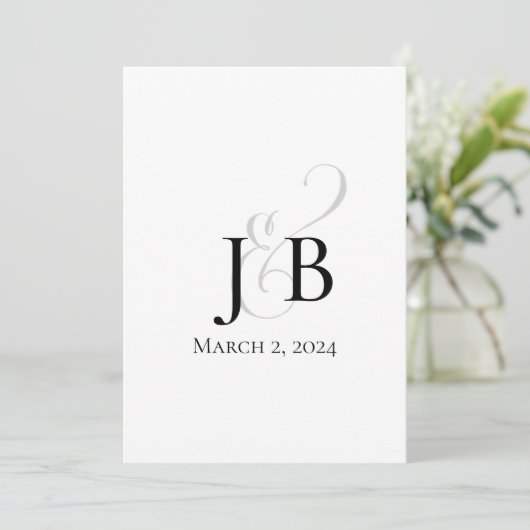 Eenvoudig Monogram Kaart (Staand voorkant)