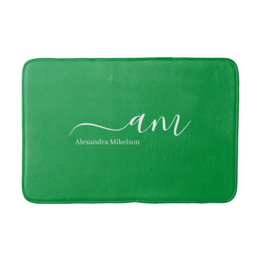 Eenvoudig Monogram Kelly groen Minimalistisch Stij Badmat (Voorkant)