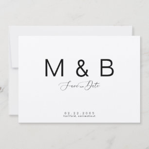 Eenvoudig Monogram Kraft Paper Weddenschap bespaar Save The Date