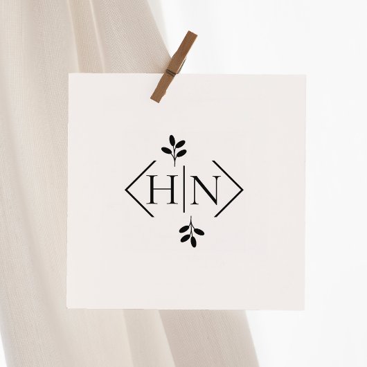 Eenvoudig monogram letters rubberstempel