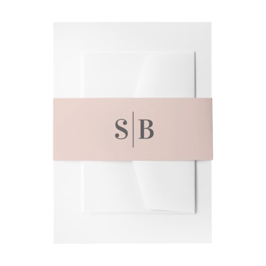 Eenvoudig Monogram Licht Blush Pink Weddenschap Uitnodigingen Wikkel (Voorkant Voorbeeld)